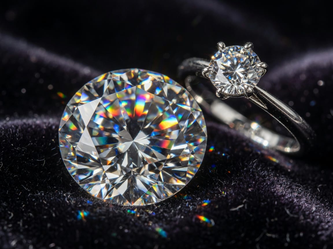 Diamante brillante e anello solitario